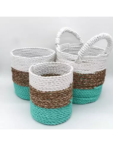 Juego de Cestas de Algas Marinas | Decoración Natural y Sofisticada