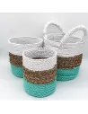 Juego de Cestas de Algas Marinas | Decoración Natural y Sofisticada