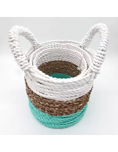 Juego de Cestas de Algas Marinas | Decoración Natural y Sofisticada