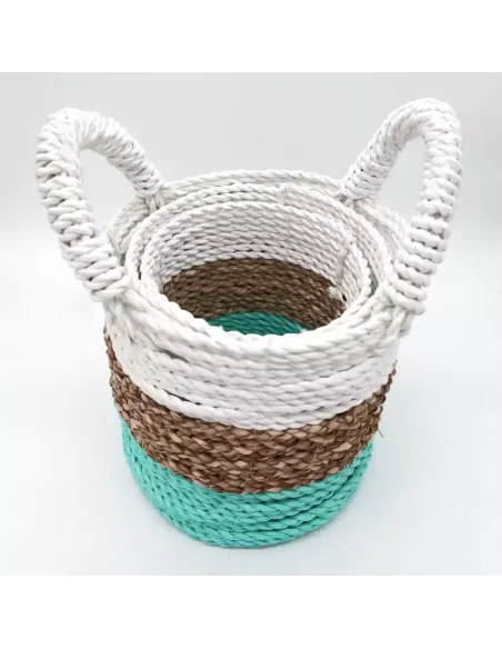 Juego de Cestas de Algas Marinas | Decoración Natural y Sofisticada