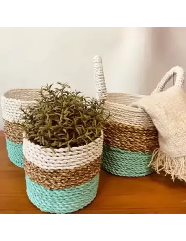 Juego de Cestas de Algas Marinas | Decoración Natural y Sofisticada