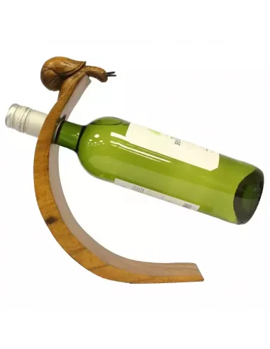 Soporte Artesanal para Botella de Vino en Madera – Diseño Animal Decorativo