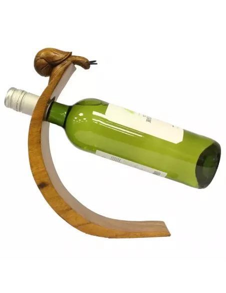 Soporte Artesanal para Botella de Vino en Madera – Diseño Animal Decorativo