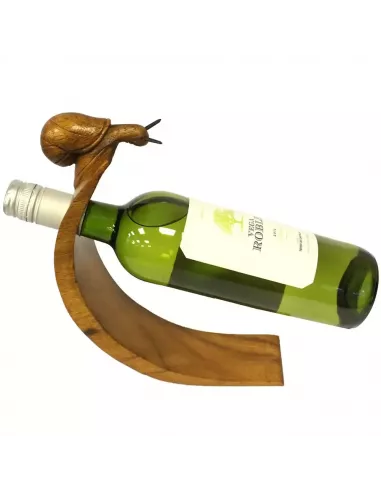 Soporte Artesanal para Botella de Vino en Madera – Diseño Animal Decorativo