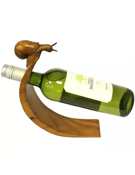 Soporte Artesanal para Botella de Vino en Madera – Diseño Animal Decorativo