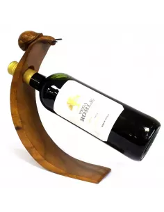 Soporte Artesanal para Botella de Vino en Madera – Diseño Animal Decorativo
