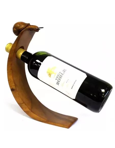 Soporte Artesanal para Botella de Vino en Madera – Diseño Animal Decorativo