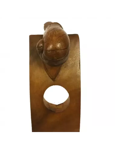 Soporte Artesanal para Botella de Vino en Madera – Diseño Animal Decorativo
