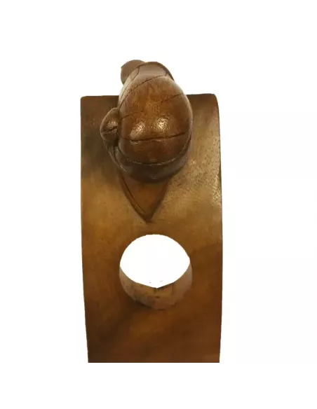 Soporte Artesanal para Botella de Vino en Madera – Diseño Animal Decorativo