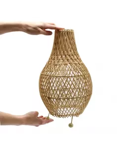 Lámpara de Mesa de Ratán | Iluminación Natural y Diseño Minimalista 2