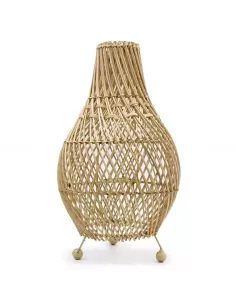Lámpara de Mesa de Ratán | Iluminación Natural y Diseño Minimalista