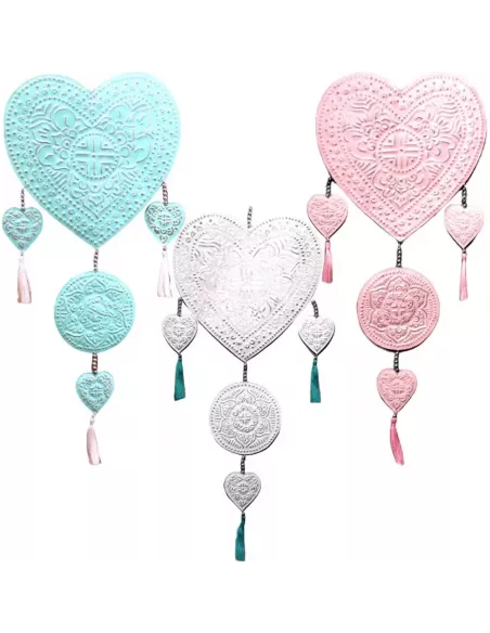 Móvil de Aluminio Corazones | Decoración Artesanal Balinesa