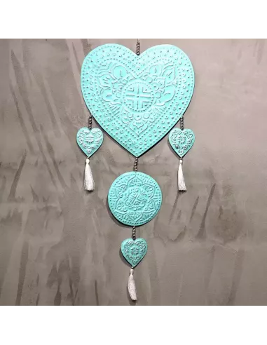 Móvil de Aluminio Corazones | Decoración Artesanal Balinesa