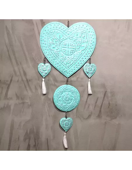 Móvil de Aluminio Corazones | Decoración Artesanal Balinesa