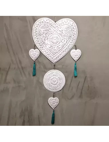 Móvil de Aluminio Corazones | Decoración Artesanal Balinesa