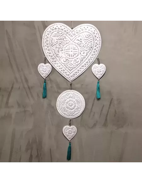 Móvil de Aluminio Corazones | Decoración Artesanal Balinesa