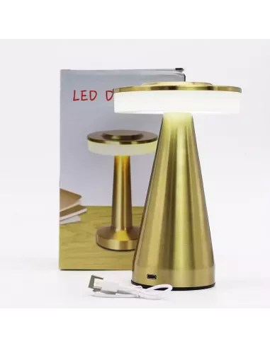 Lámpara Táctil Cobre | Tallo Alto Recargable USB-C