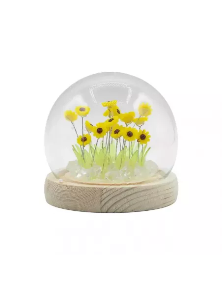 Domo de Jardín Floral Glow – Girasoles y Tulipanes LED USB | Decoración Elegante