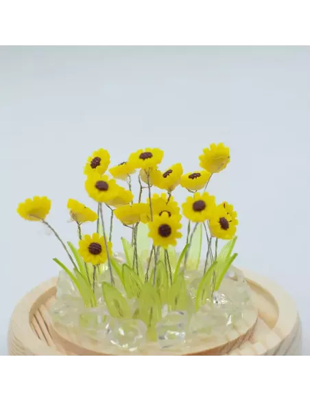 Domo de Jardín Floral Glow – Girasoles y Tulipanes LED USB | Decoración Elegante