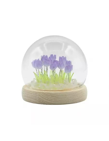 Domo de Jardín Floral Glow – Girasoles y Tulipanes LED USB | Decoración Elegante