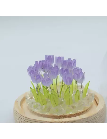 Domo de Jardín Floral Glow – Girasoles y Tulipanes LED USB | Decoración Elegante
