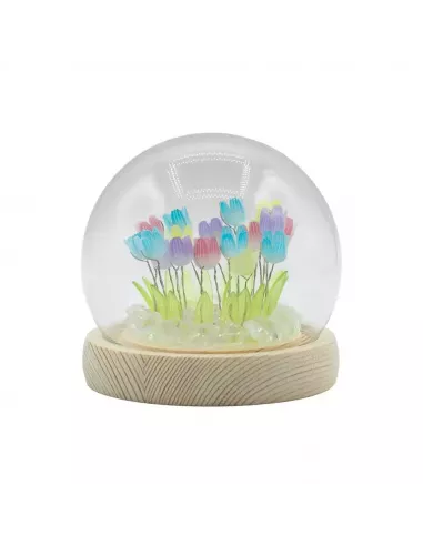 Domo de Jardín Floral Glow – Girasoles y Tulipanes LED USB | Decoración Elegante