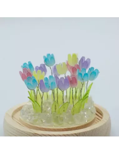 Domo de Jardín Floral Glow – Girasoles y Tulipanes LED USB | Decoración Elegante