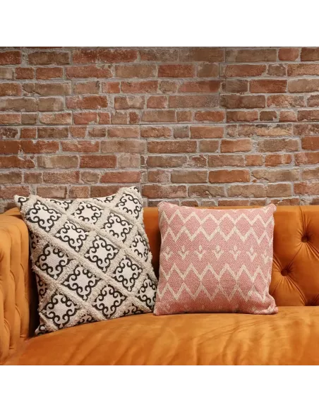Funda de Cojín 40x40 Artesanal | Algodón Premium y Diseño Étnico Elegante