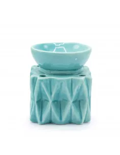 Quemador de Aceite Geométrico Azul | Elegancia y Aromaterapia | Abonica