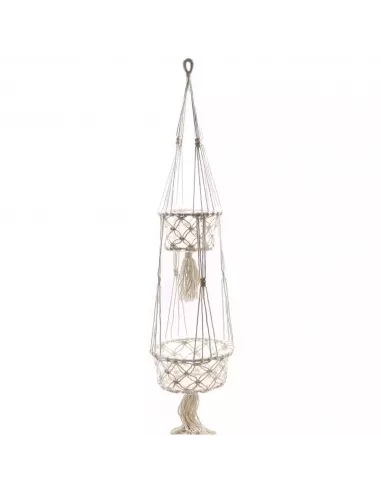 Macetero de macramé trenzado doble