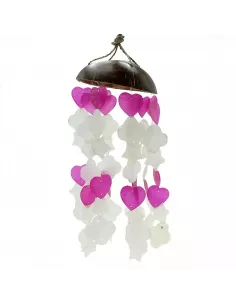Campanas de viento de coco y capiz