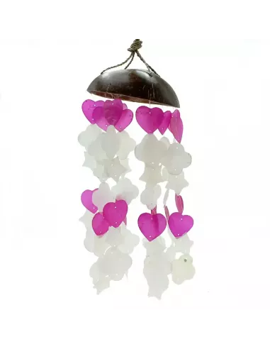 Campanas de viento de coco y capiz