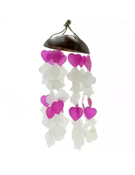 Campanas de viento de coco y capiz