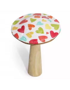 Seta de madera corazones grande