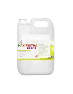 Maxifertial – Fertilizante líquido NPK 20–5–10 equilibrado para alto rendimiento