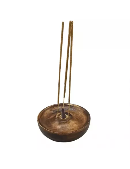 Disco porta incienso de madera