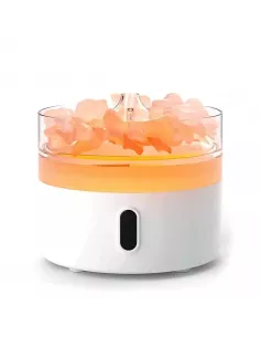 Difusor de aromas Aura con efecto llama y sal del Himalaya color naranja - USB-C