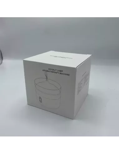 Difusor de aromas Aura con efecto llama y sal del Himalaya - USB-C en caja