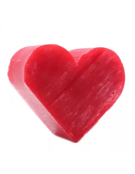 Jabón con forma de corazón color rojo aroma frambuesa