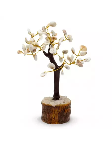 Árbol de Piedra Chakra Gomati en Círculo de Madera | Abonica