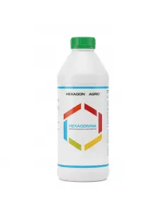 hexagonina reduce la necesidad de quimicos en los tratamientos contra araña pulgon y trips. 1L en abonica.