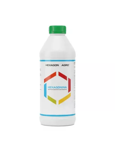hexagonina reduce la necesidad de quimicos en los tratamientos contra araña pulgon y trips. 1L en abonica.
