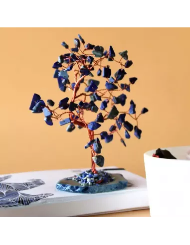Árbol de Sodalita Grande con Base de Ágata Azul | Abonica