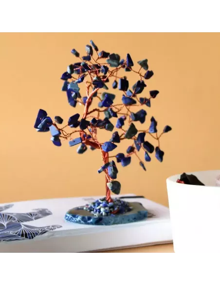 Árbol de Sodalita Grande con Base de Ágata Azul | Abonica