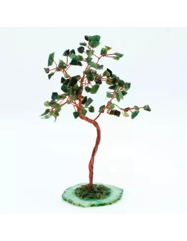 Árbol de Aventurina Verde Grande con Base de Ágata | Abonica