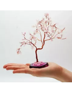 Árbol de Cuarzo Rosa Grande con Base de Ágata | Abonica