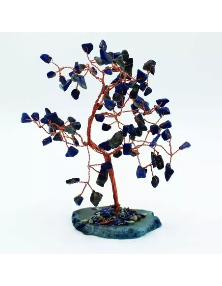 Árbol de Sodalita Grande con Base de Ágata Azul | Abonica