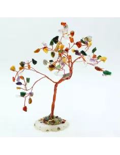 Árbol de Piedras Preciosas Grande Multicolor con Base de Ágata Natural | 100 Piedras | Abonica